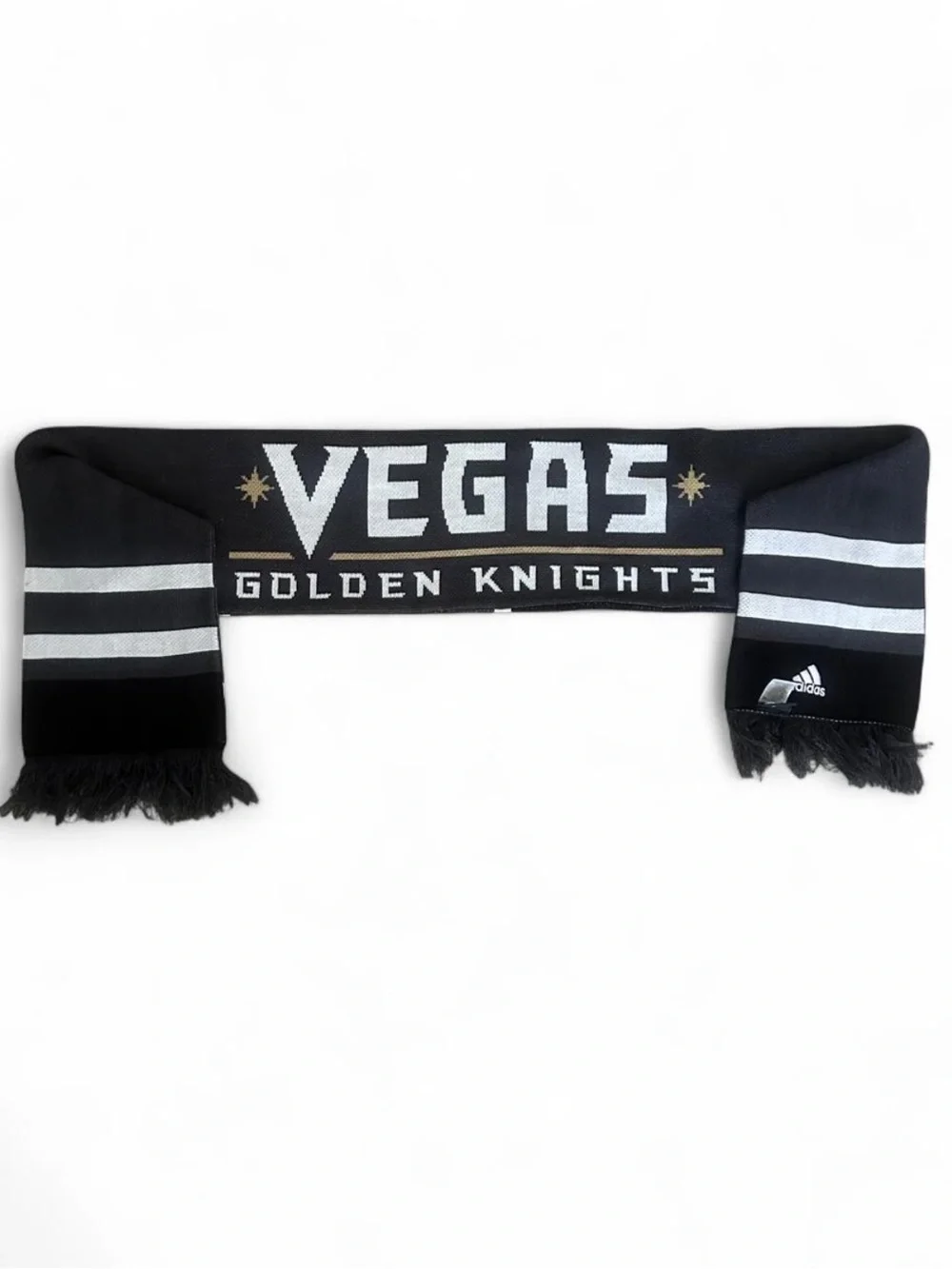 Adidas NHL Las Vegas Golden Knights Stripped Team Scarf Unisex Black and White